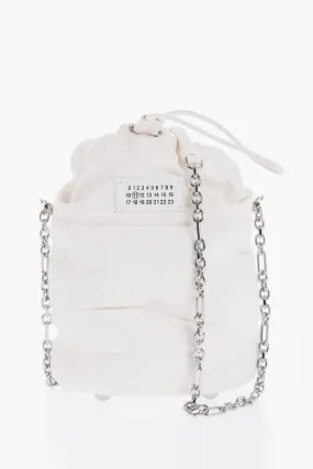 Maison Margiela MM11 Leather GLAM SLAM Bucket Bag with Silver-Tone Chain