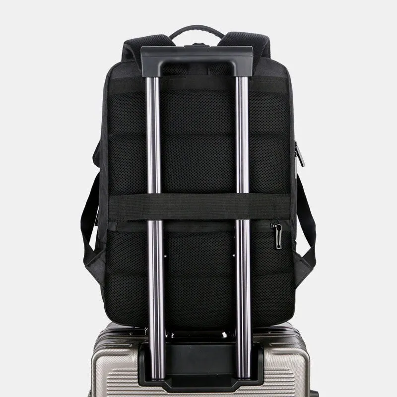 Men Large Capacity Waterproof USB Charging 15.6 Inch Laptop Bag Business Outdoor Backpack