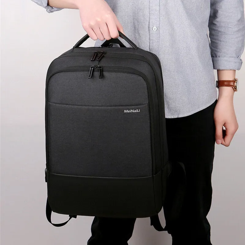 Men Large Capacity Waterproof USB Charging 15.6 Inch Laptop Bag Business Outdoor Backpack