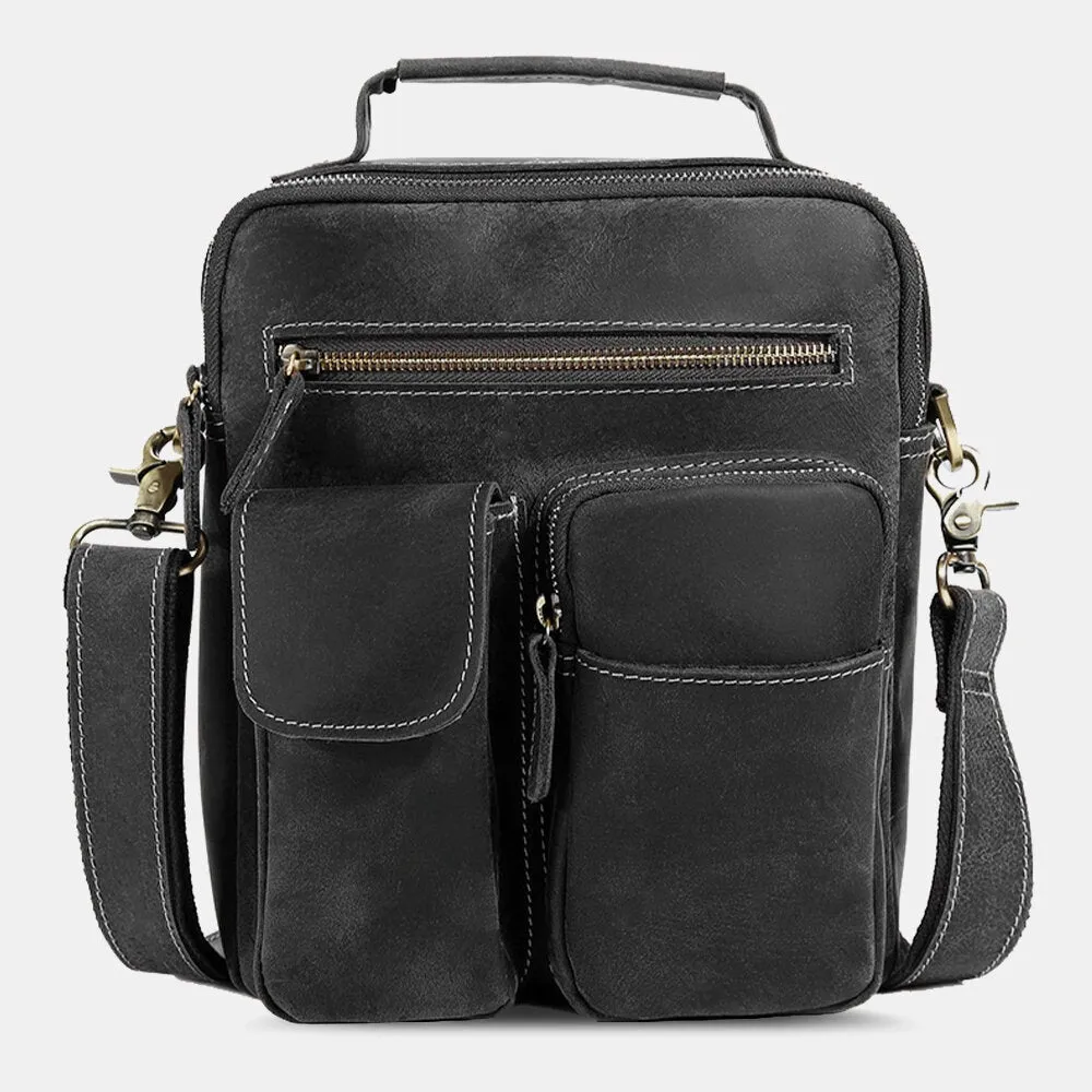 Men Vintage Multi-pocket Crossbody Bag Multifunction Large Capacity Shoulder