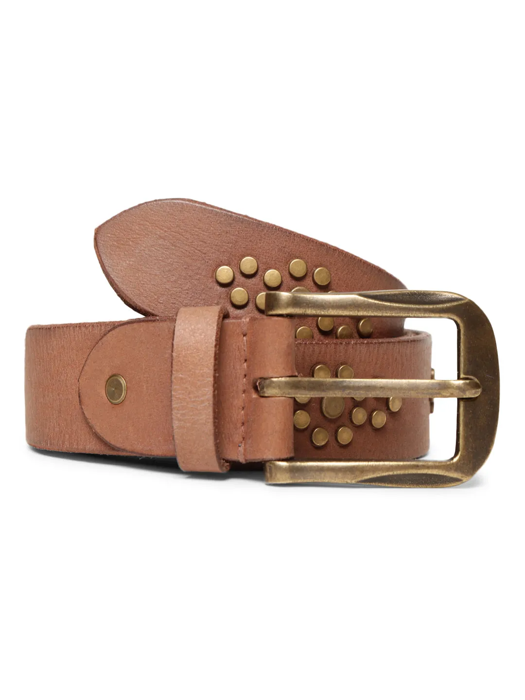 Mens Natrual Studded Leather Belt By Art N Vintage