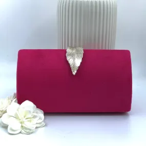 MIRANDA SUEDE CLUTCH BAG (FUCHSIA)