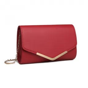 Miss Lulu Vegan Envelope Clutch Bag - Red | Elegant & Versatile Evening Purse