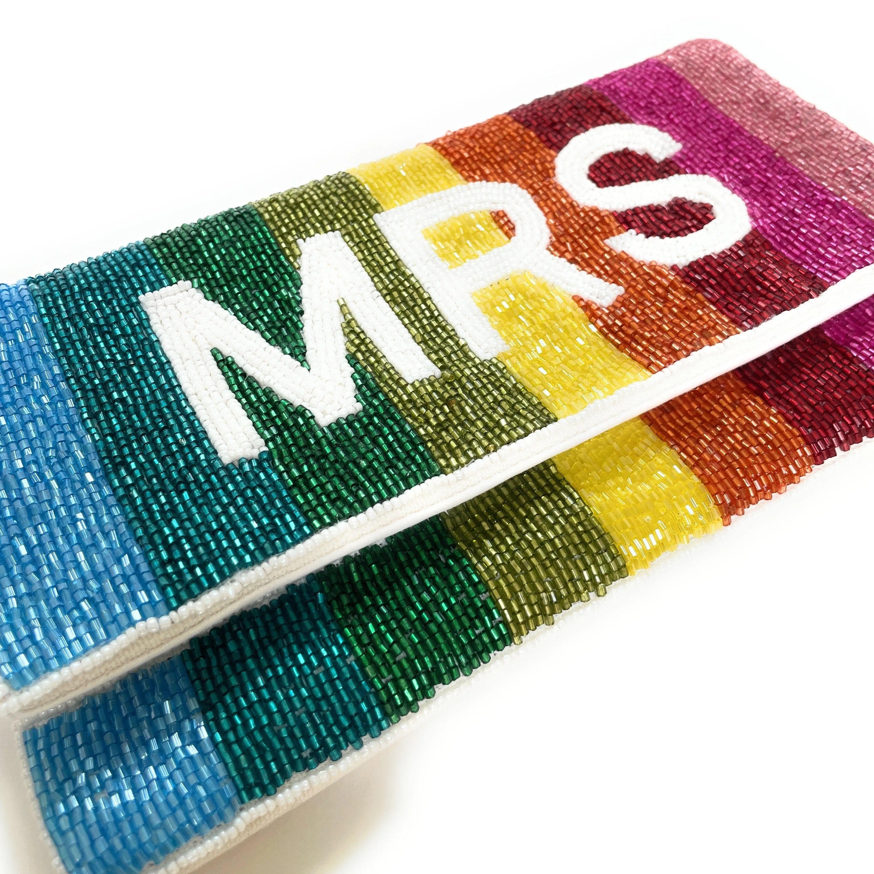 MRS Beaded Clutch Purse (Rainbow)