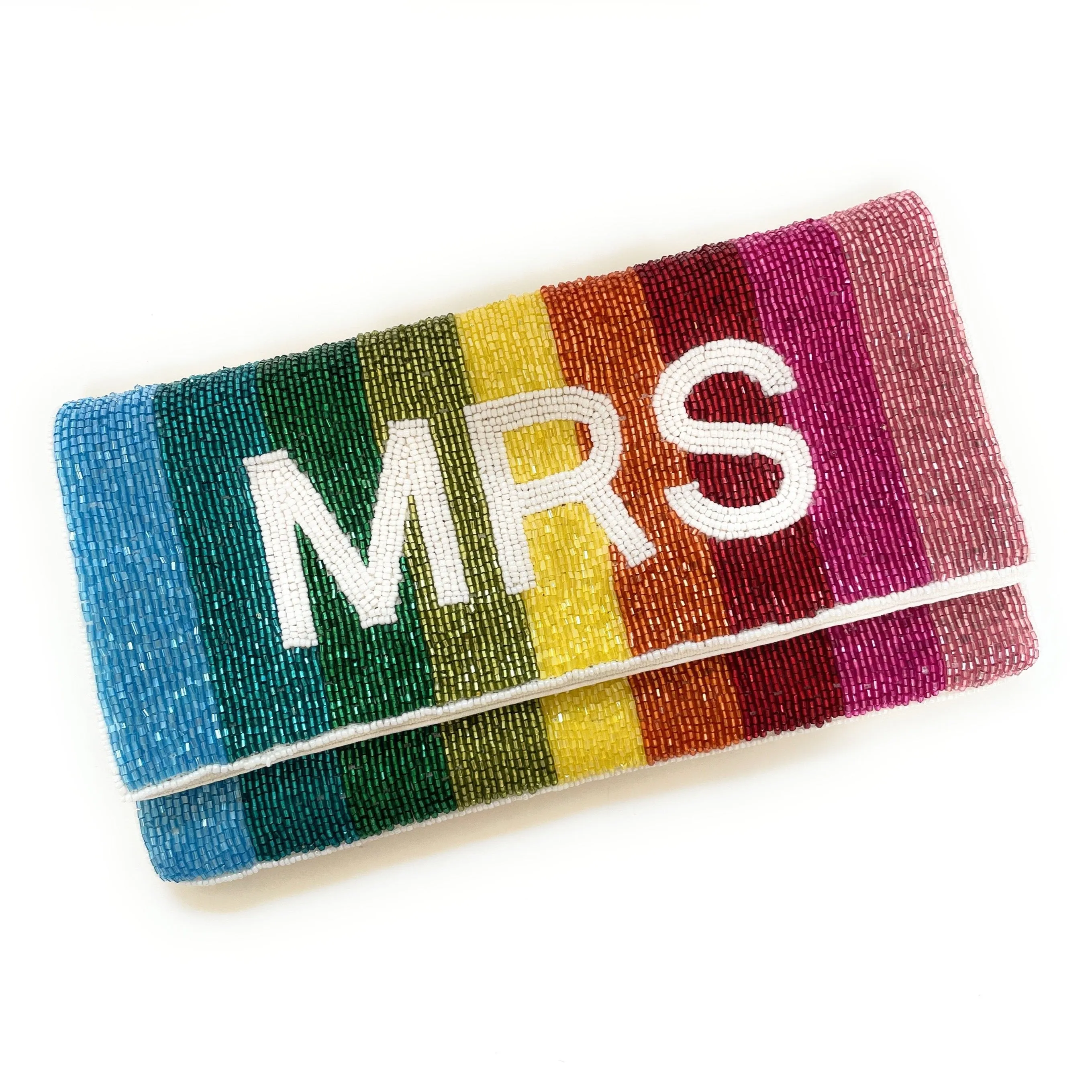 MRS Beaded Clutch Purse (Rainbow)