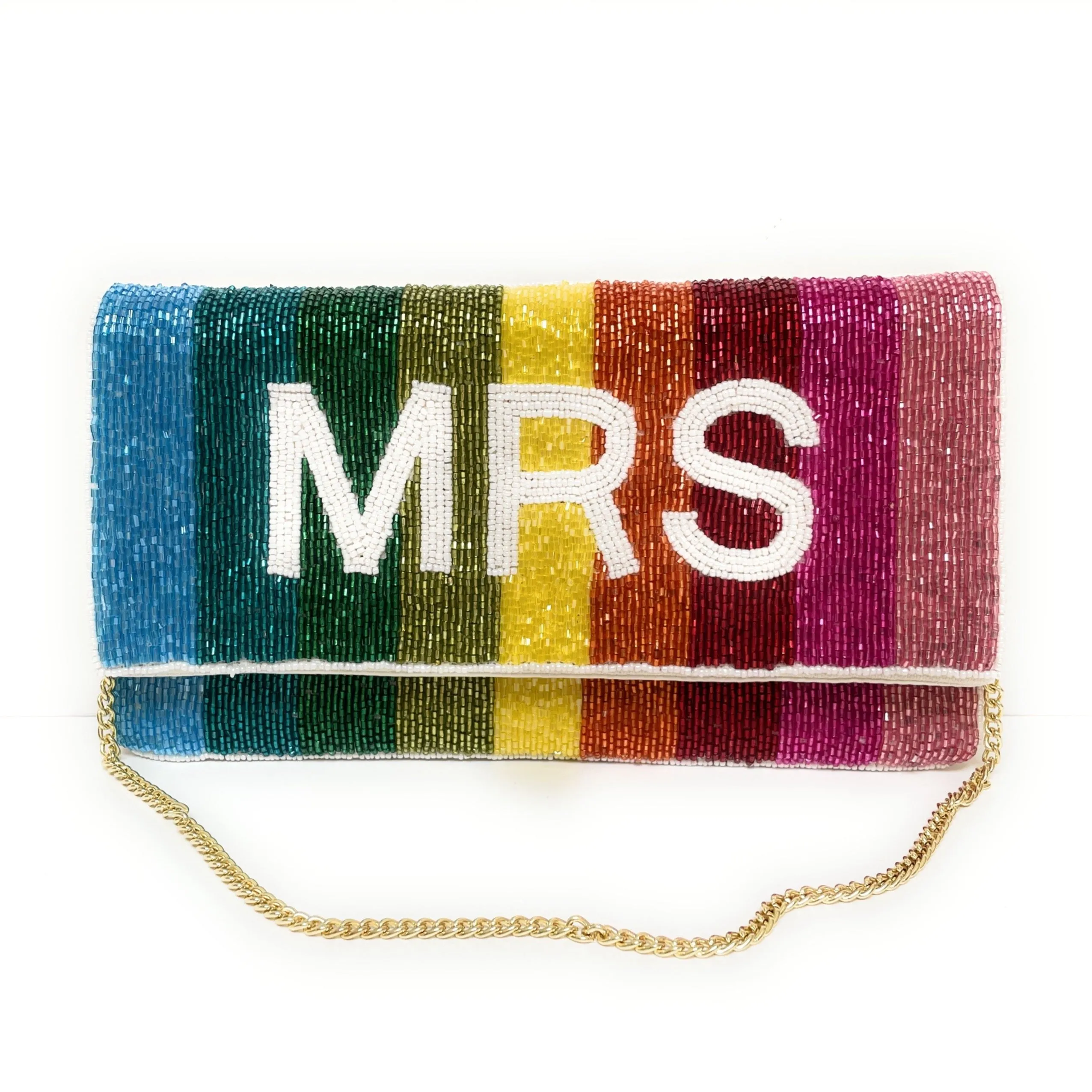 MRS Beaded Clutch Purse (Rainbow)