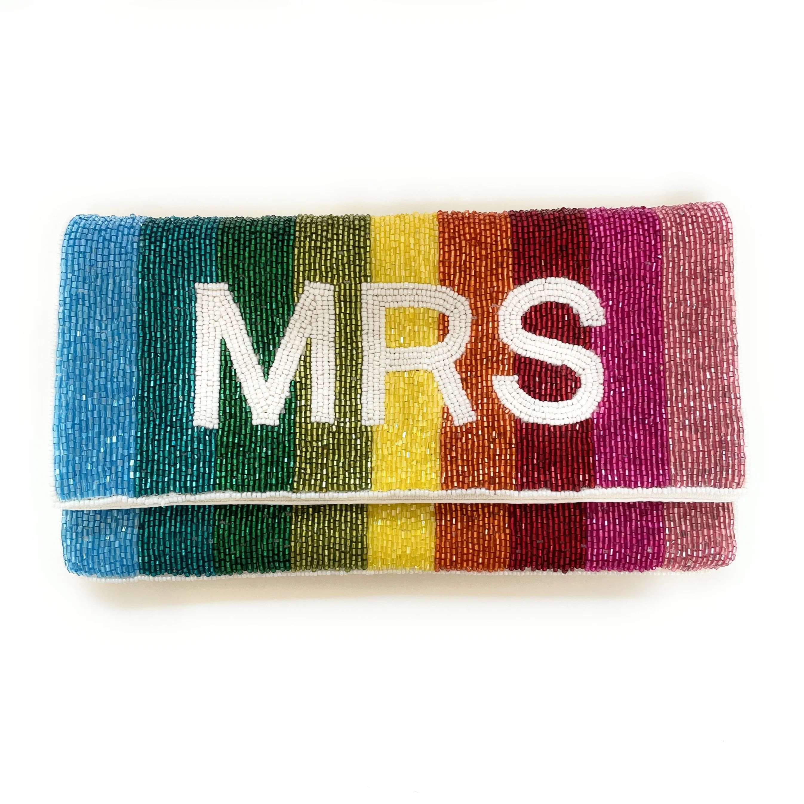 MRS Beaded Clutch Purse (Rainbow)