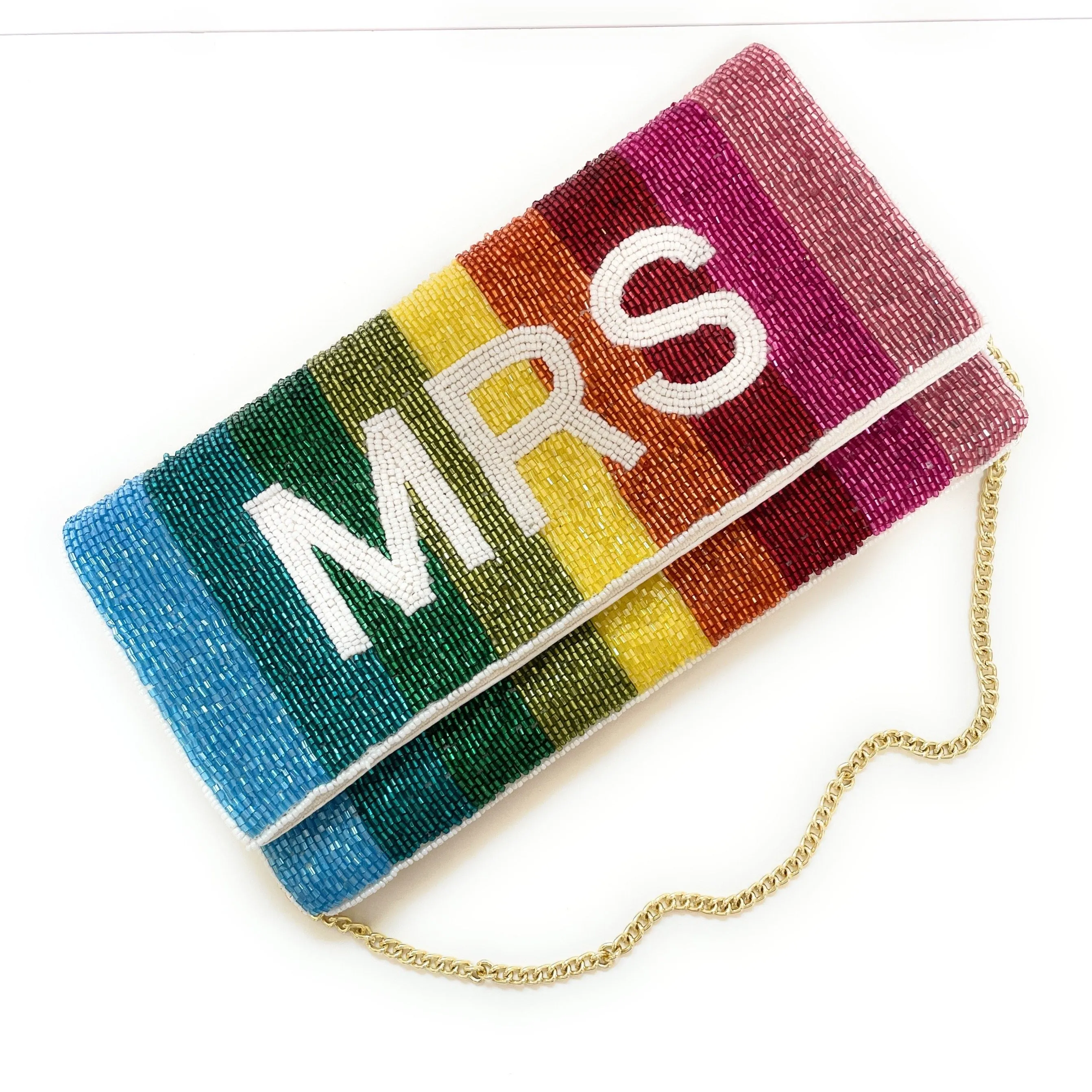 MRS Beaded Clutch Purse (Rainbow)