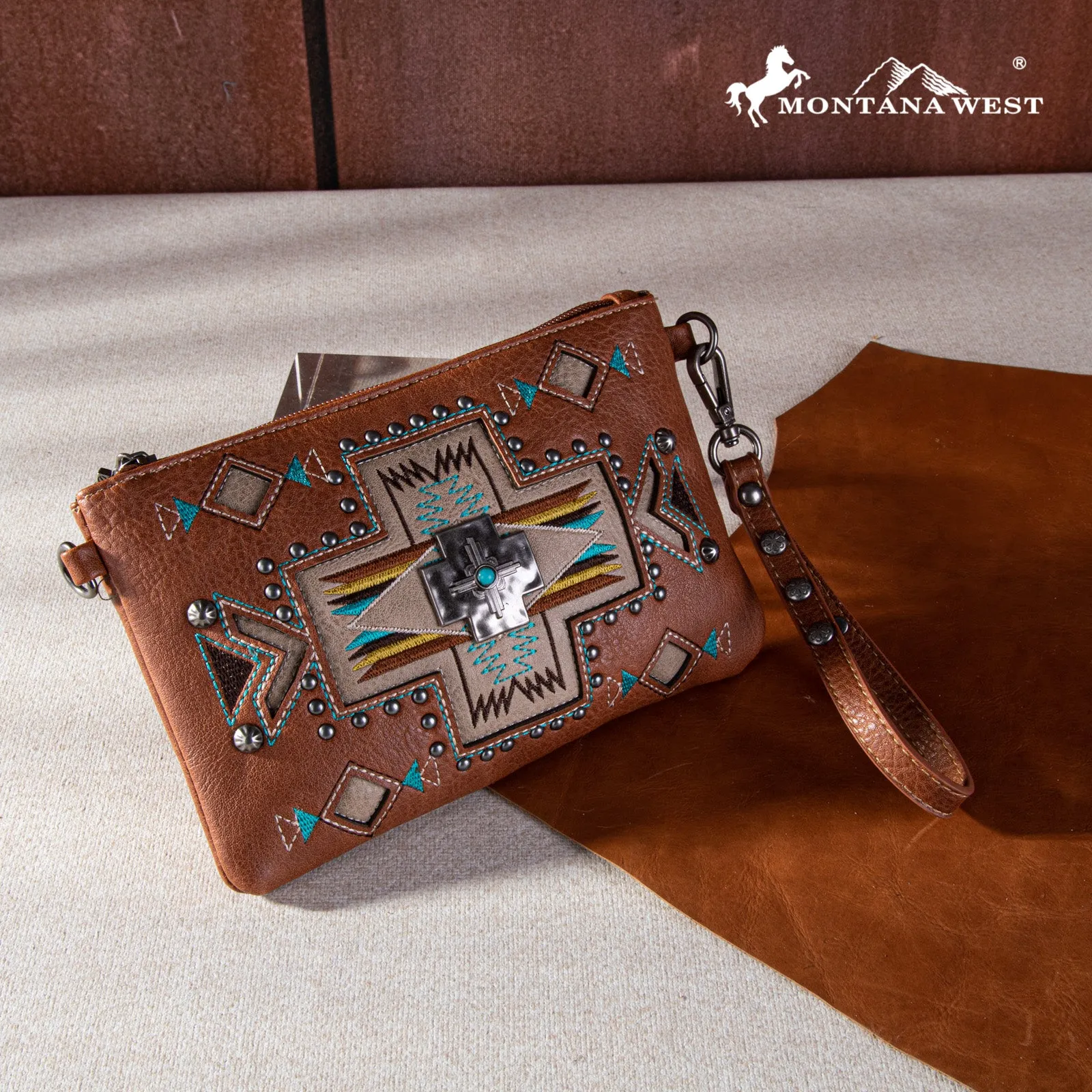 MW1261-181 Montana West Concho Collection Crossbody/Wristlet