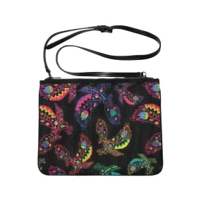 Neon Floral Eagles Slim Clutch Bag