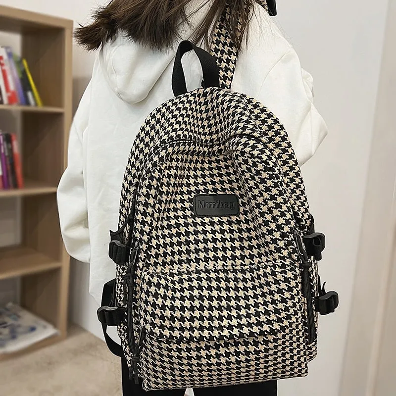 NEW Women's Luxury Fashion Knit Backpack Designer Ladies School Bag Female Large-capacity College Pattern High Quality Backpack