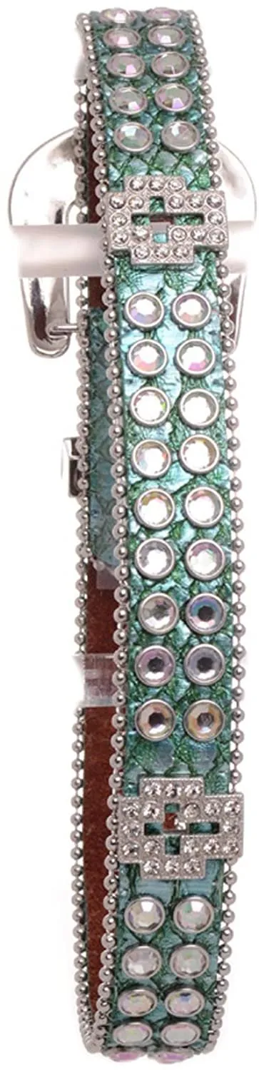 Nomad Creek Cross Rhinestone Studded Kids Leather Belt