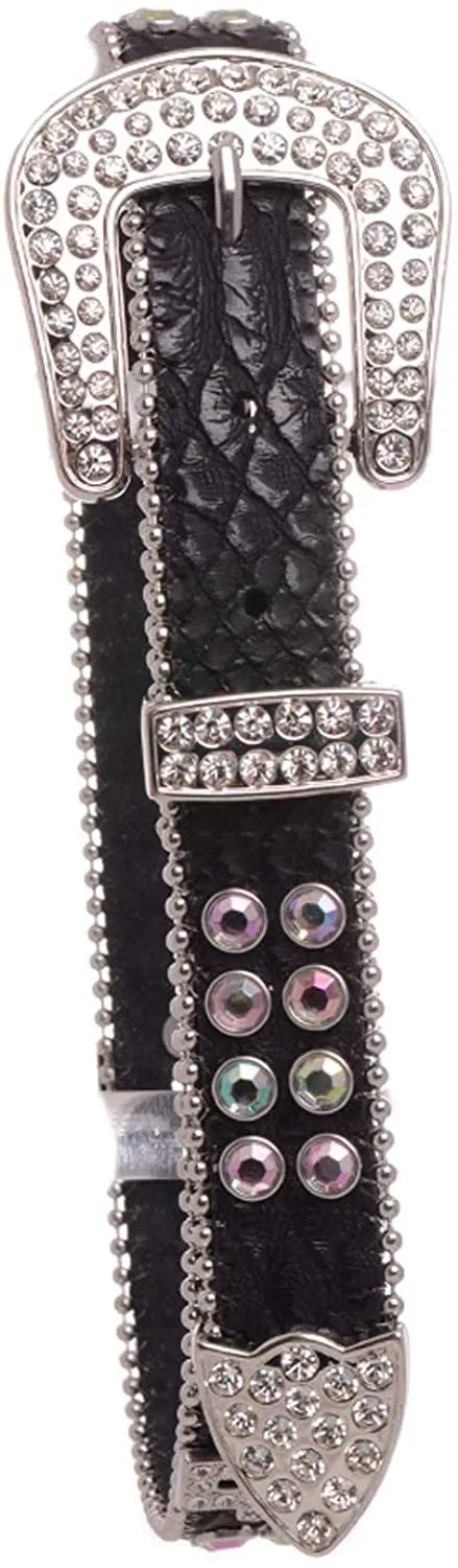 Nomad Creek Cross Rhinestone Studded Kids Leather Belt