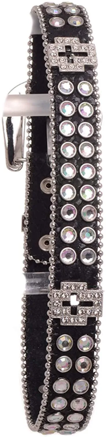 Nomad Creek Cross Rhinestone Studded Kids Leather Belt