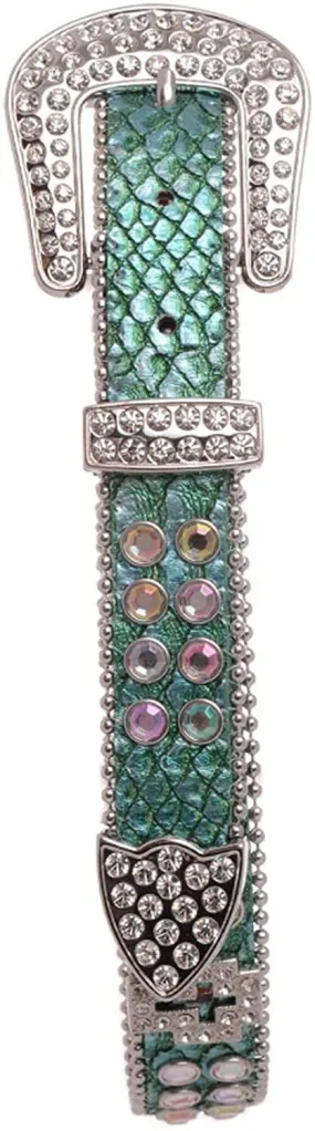 Nomad Creek Cross Rhinestone Studded Kids Leather Belt