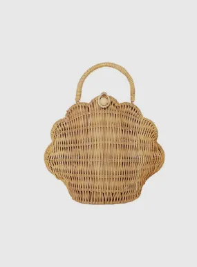 Olli Ella Rattan Shell Bag in Natural