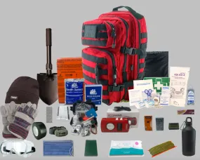 One Person 72hr Emergency Survival "Bug Out Bag" Red