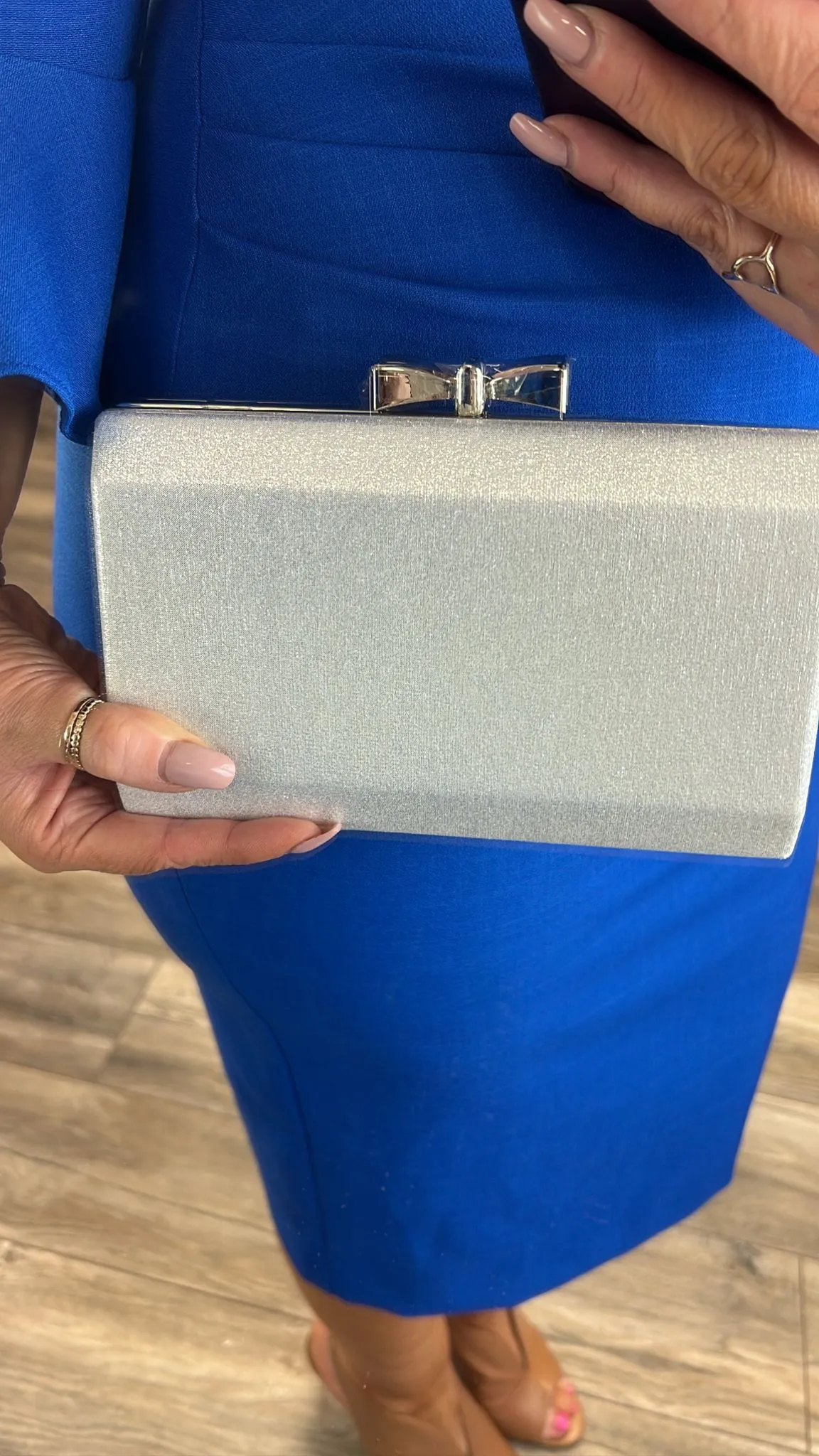 Paola Clutch Bag (Silver)