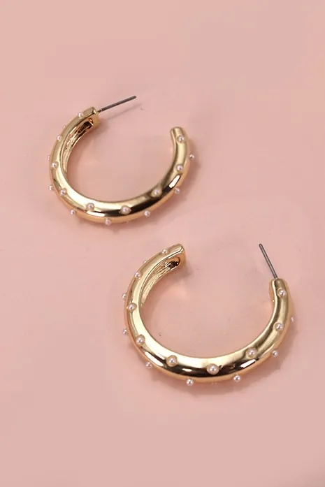 Pear Studded Hoops