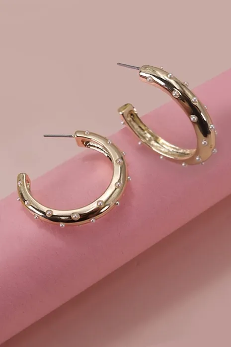 Pear Studded Hoops