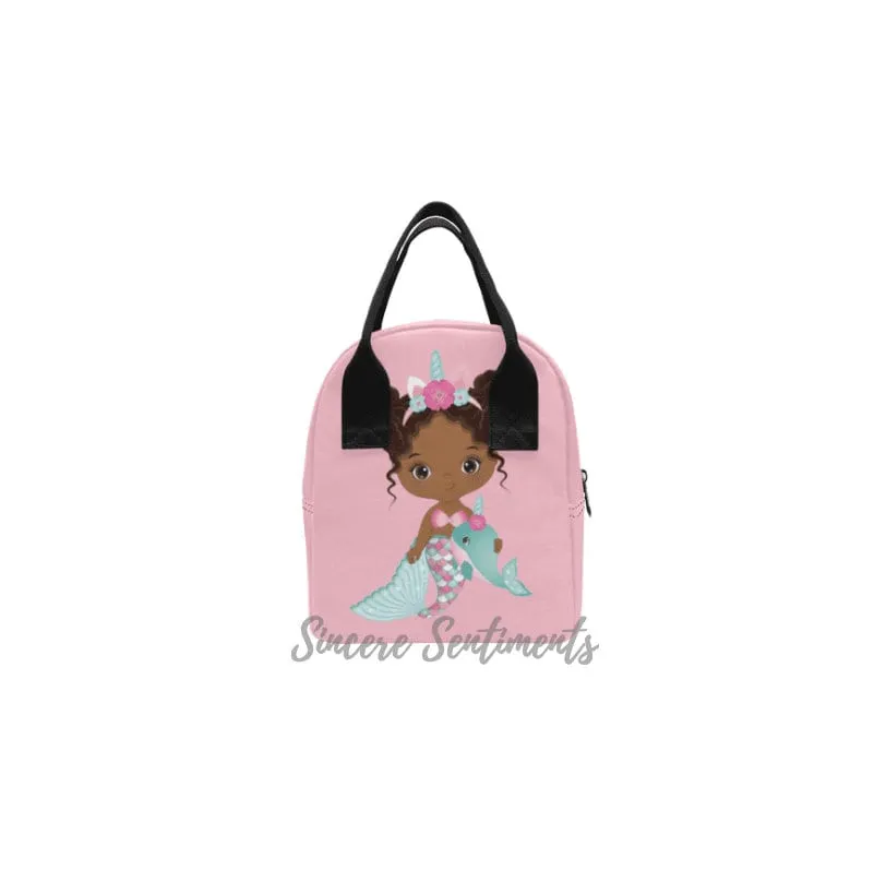 Personalized Pink Mermaid Backpack & Lunch Bag Bundle