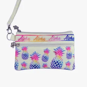 Pineapple Rainbow Wristlet