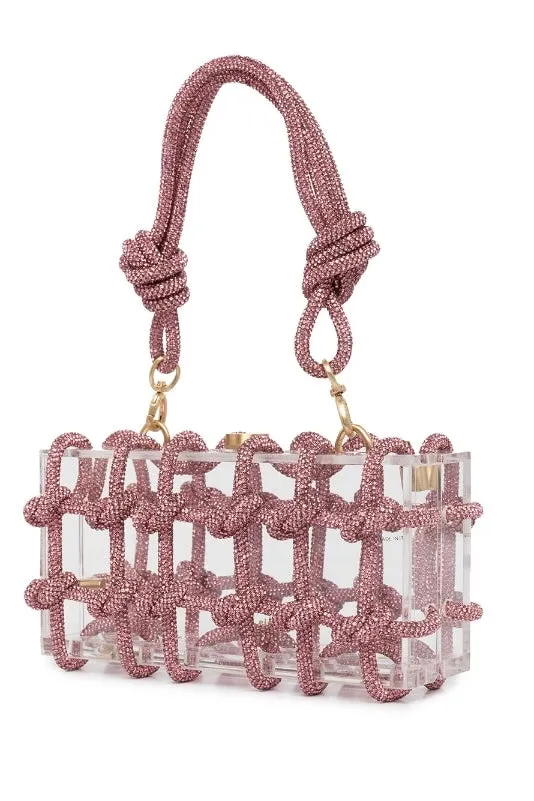 PINK CRYSTAL ROPE BAG