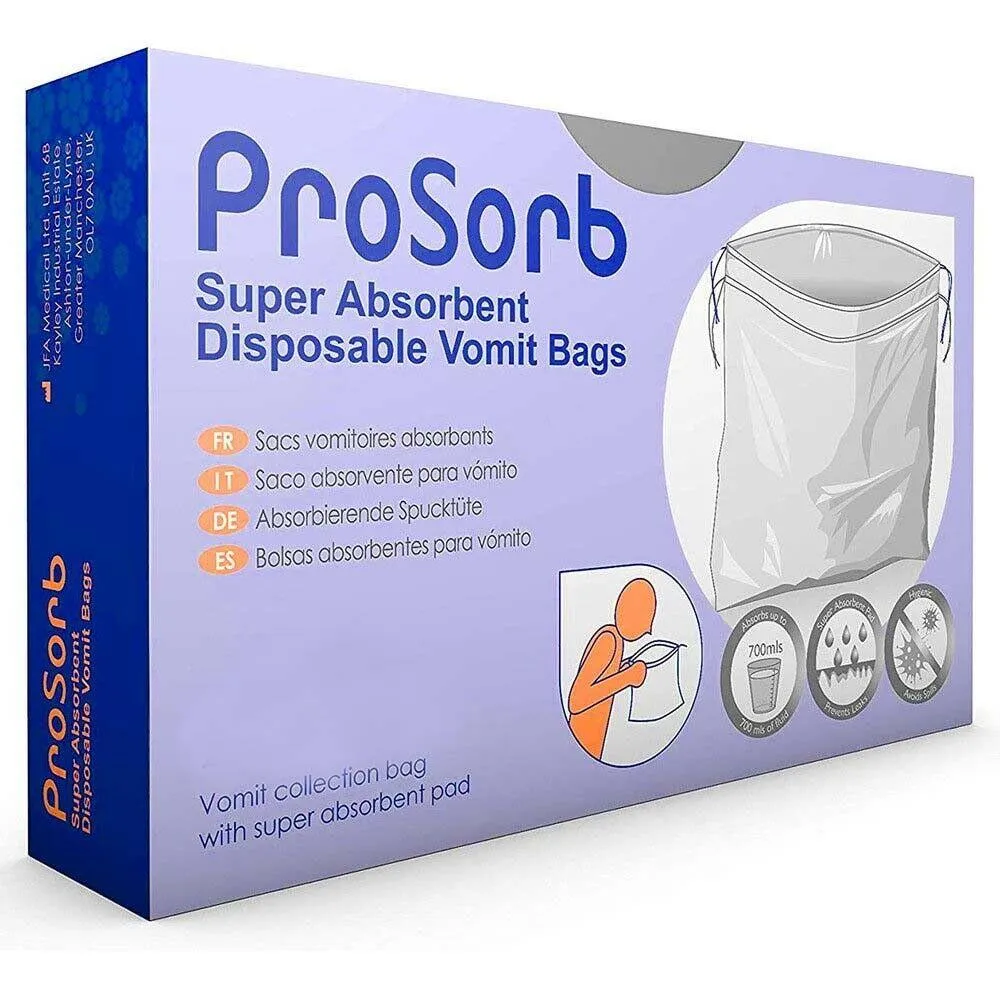 Prosorb Super Absorbent Disposable Sick Vomit Bags x 20