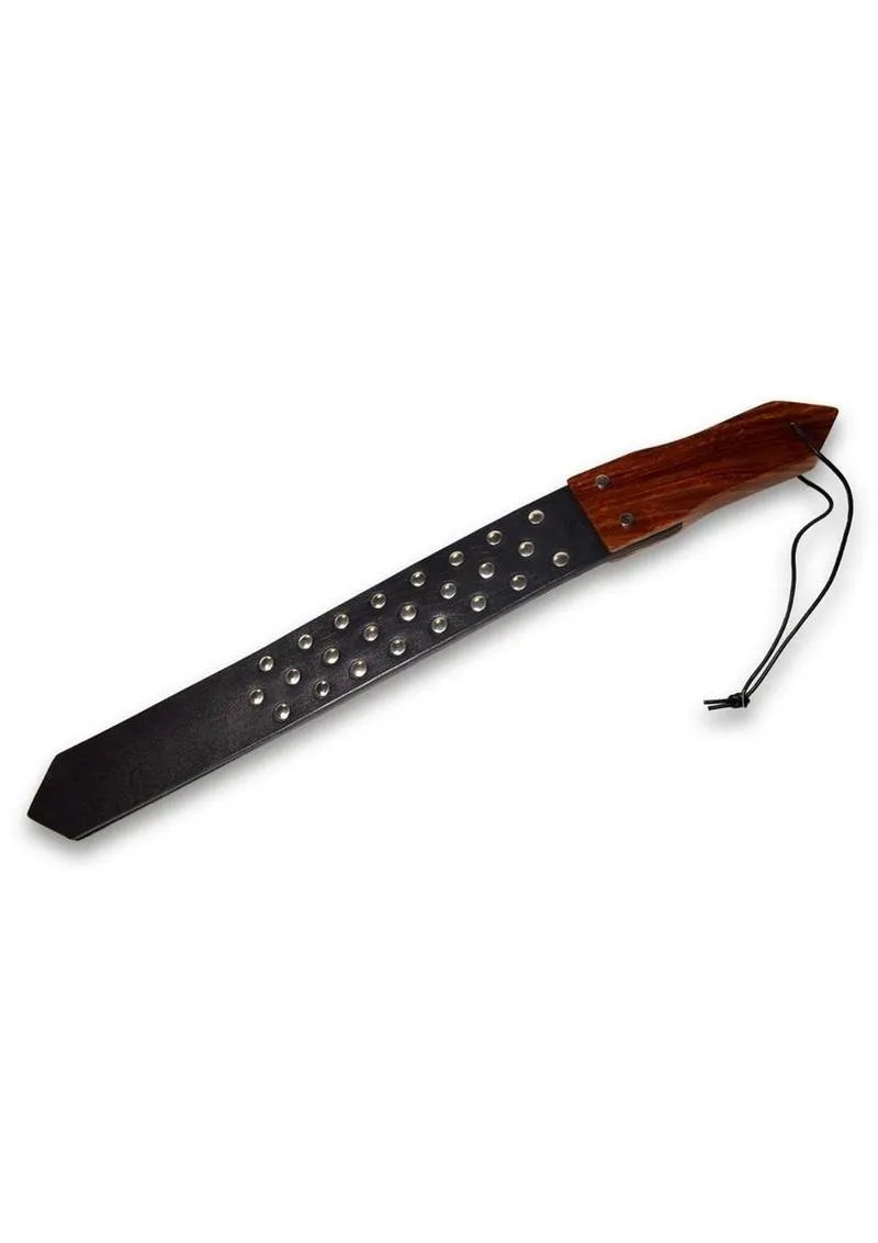 Prowler Red Leather and Wood Studded Paddle