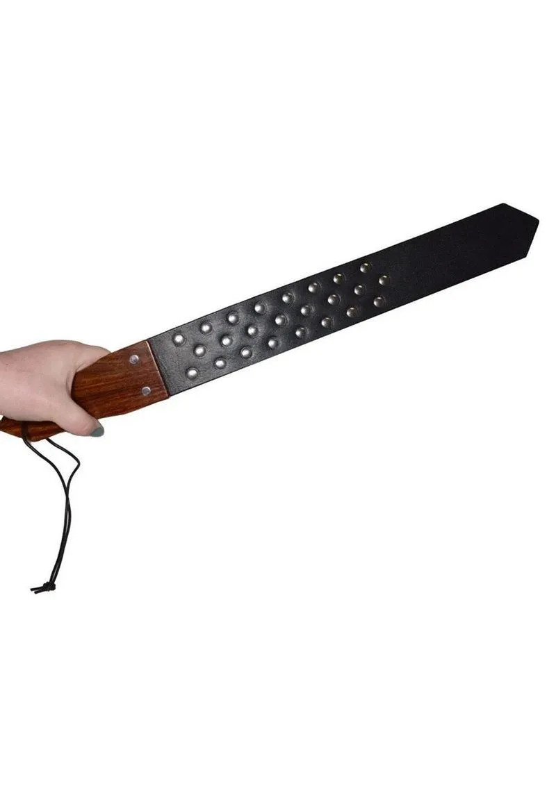 Prowler Red Leather and Wood Studded Paddle