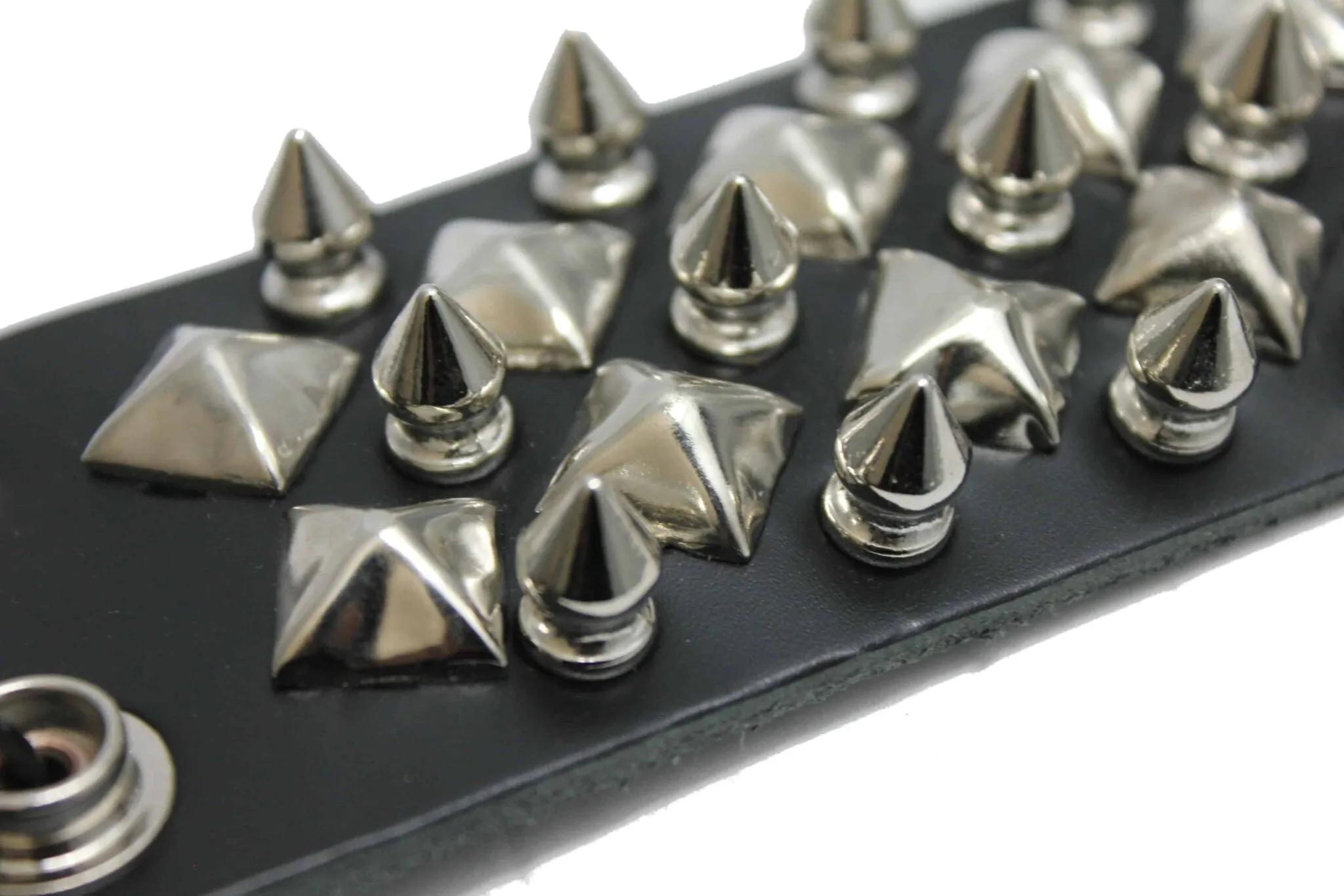 Pyramid and Spike Studded Wristband