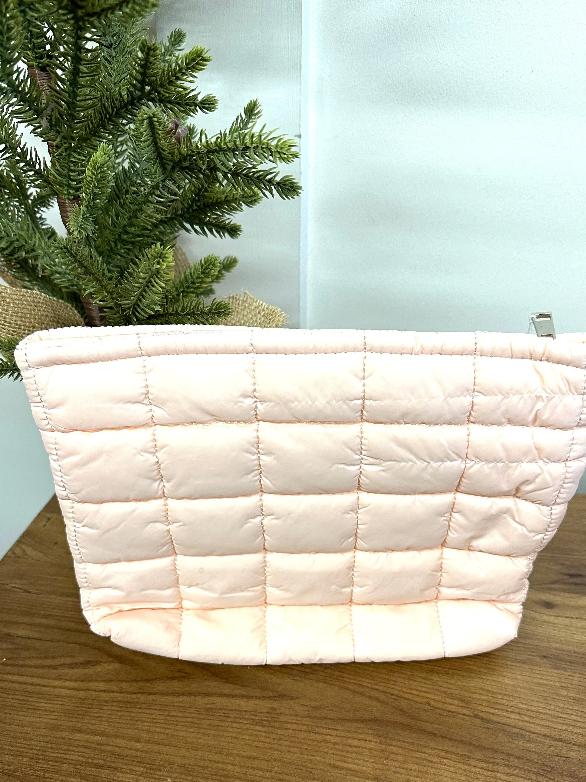 Quilted Puff Cosmetic Makeup Pouch