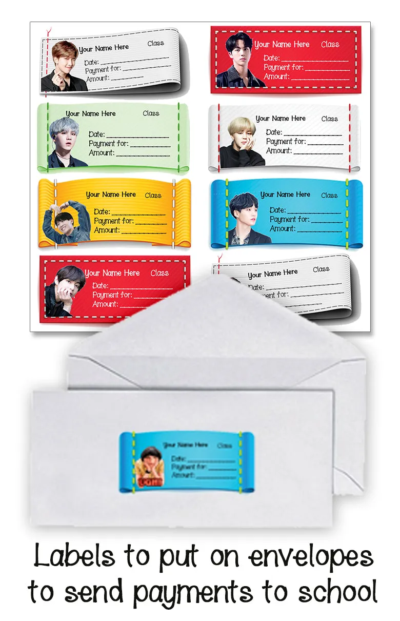 ""BTS" School labels packs