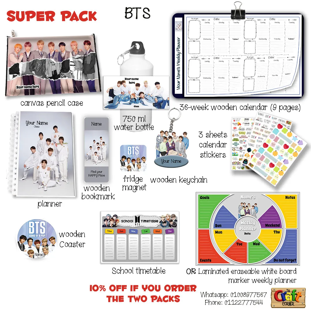 ""BTS" School labels packs