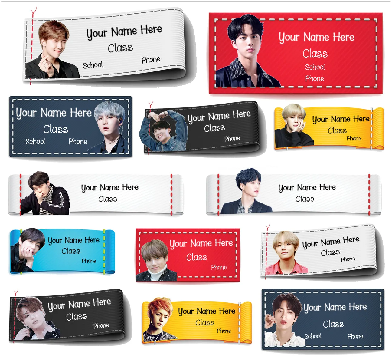 ""BTS" School labels packs