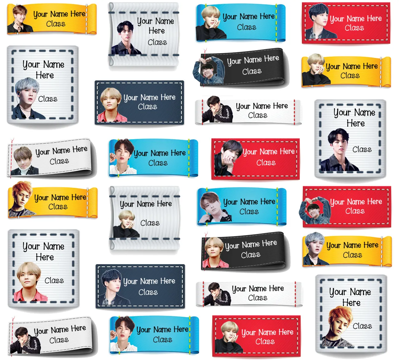 ""BTS" School labels packs