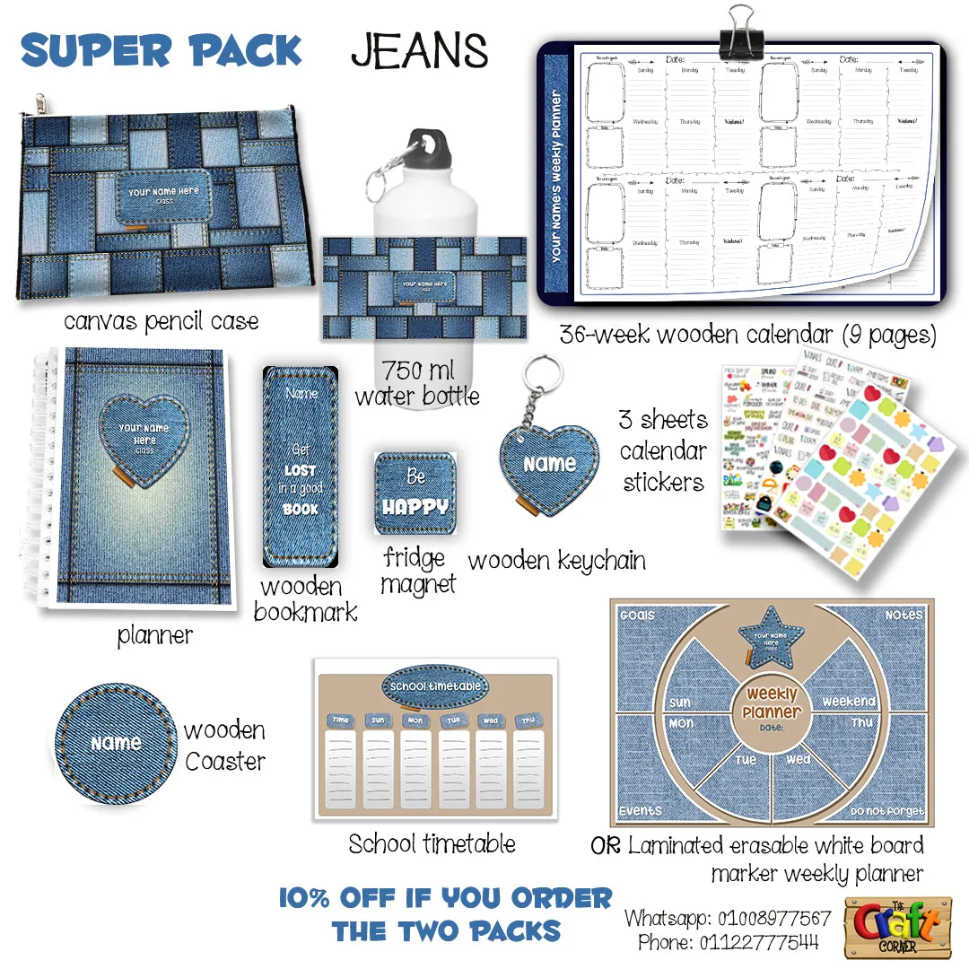 ""Jeans" School labels packs