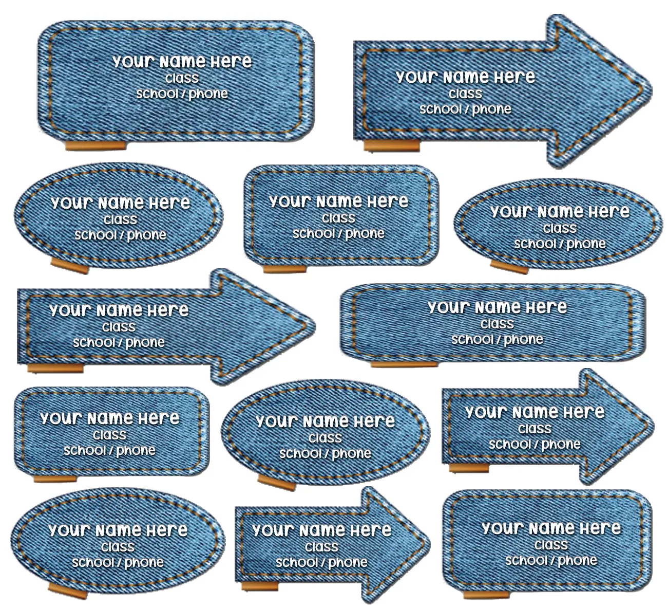 ""Jeans" School labels packs