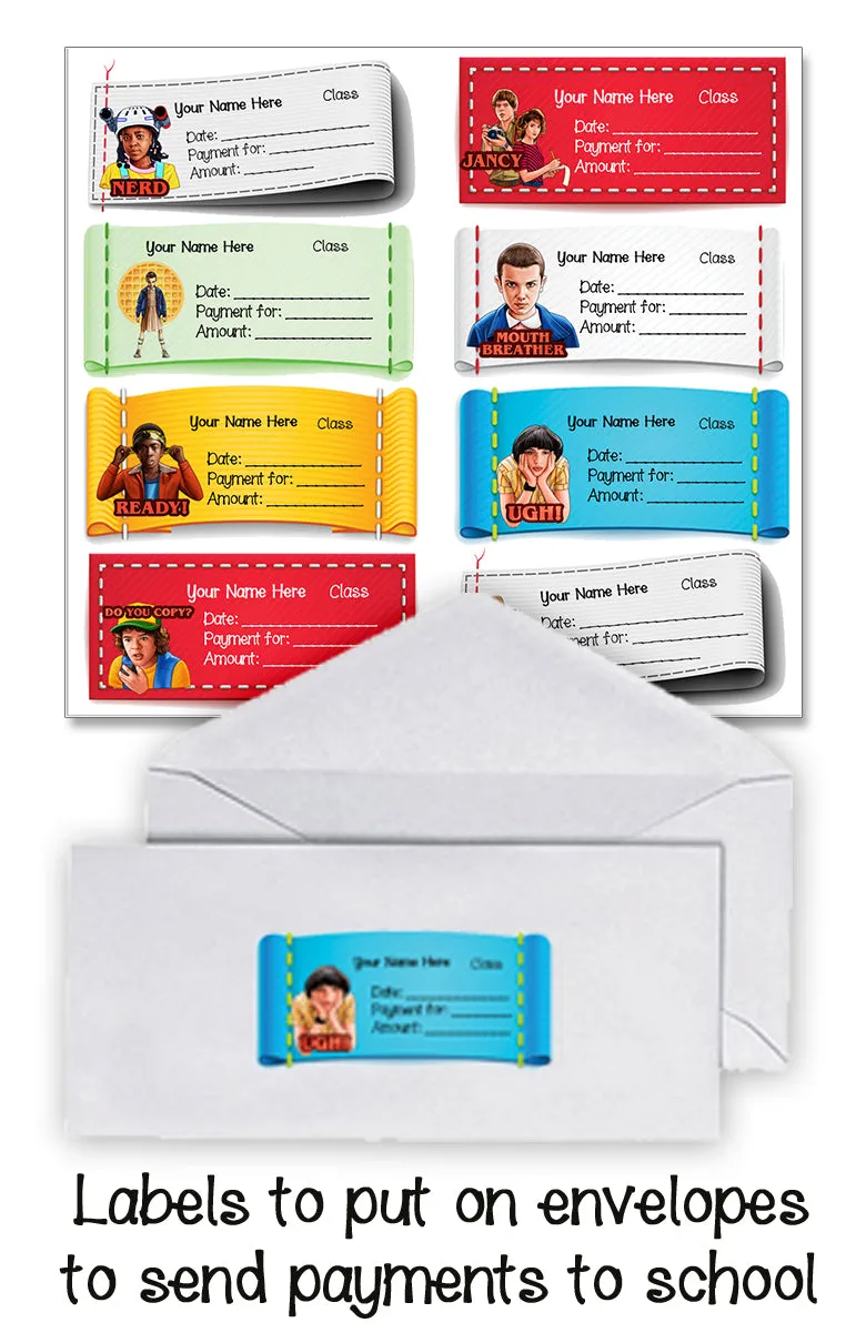 ""Stranger things" School labels packs