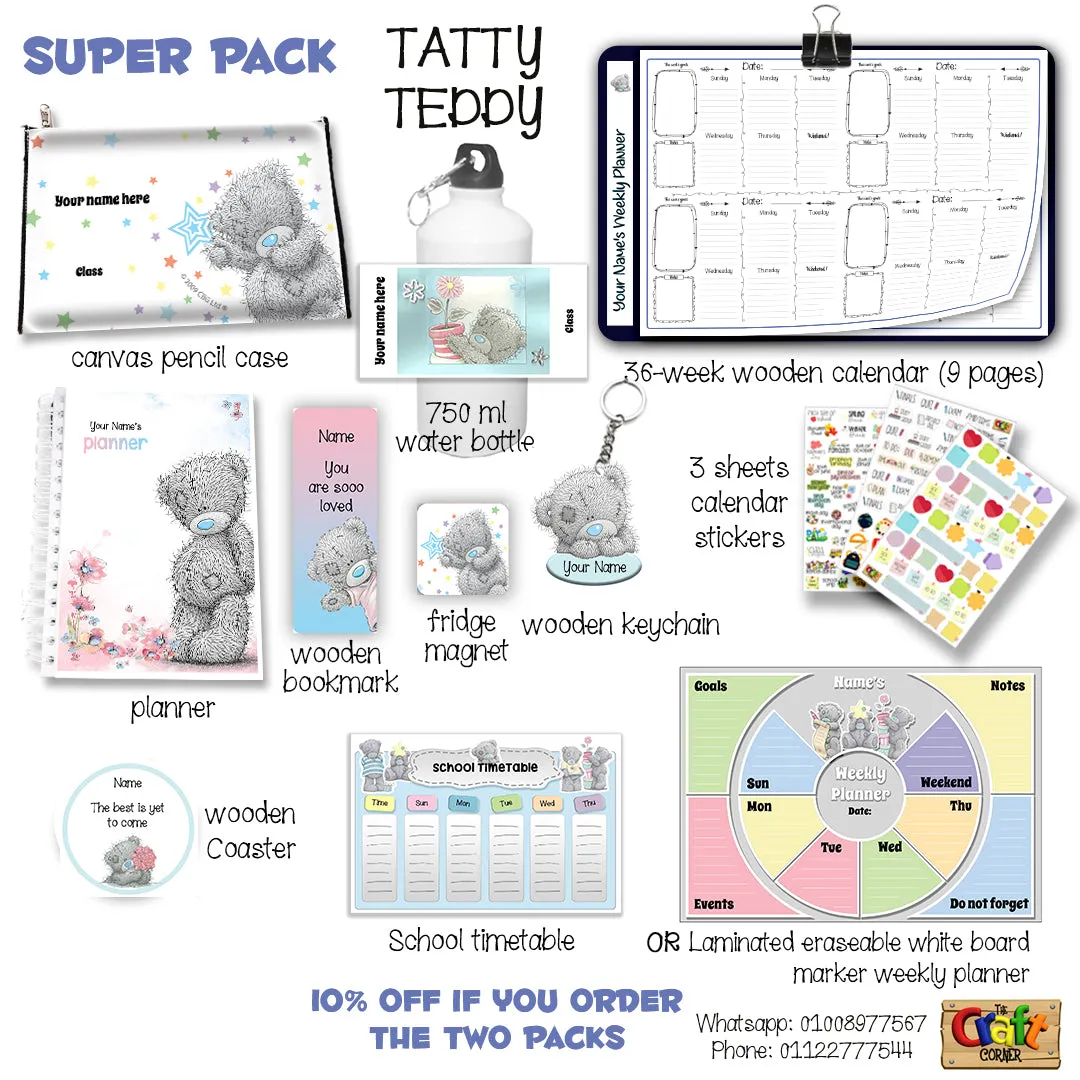 ""Tatty Teddy" School labels packs