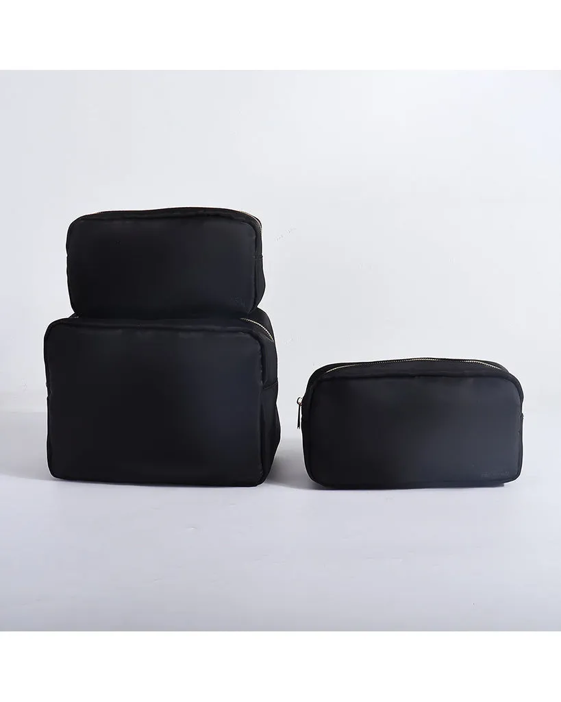 Rac n Roll 3 Pack Makeup Pouches - Black