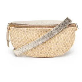 Raffia Sling Bag Gold