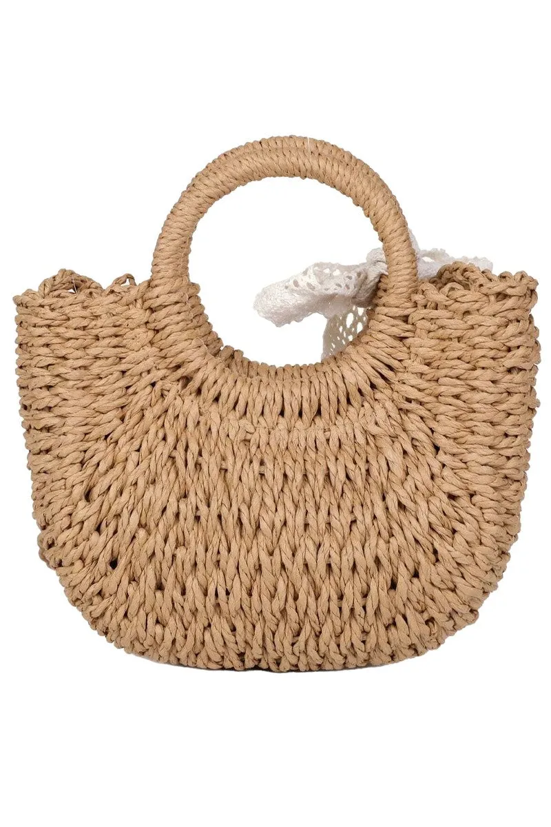 Rattan Crossbody Clutch Bag