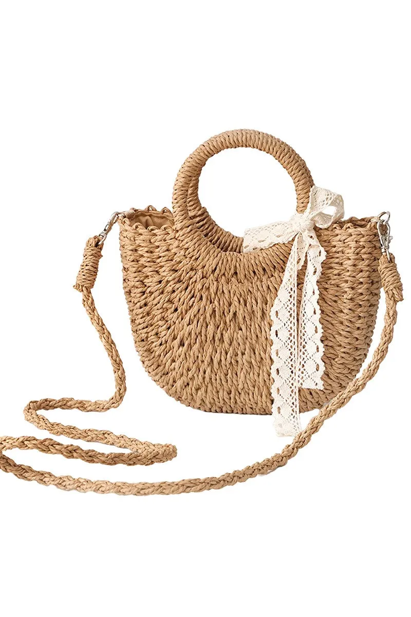 Rattan Crossbody Clutch Bag