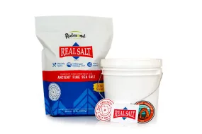 Real Salt® Fine Bulk Bag-Bucket Bundle (10 lb. Bag   Empty 1 Gallon Bucket)