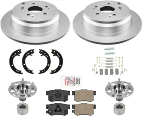 Rear Coated Rotors & Ceramic Pads Parking Shoes Rear Hubs for Honda CR-V 2005-06