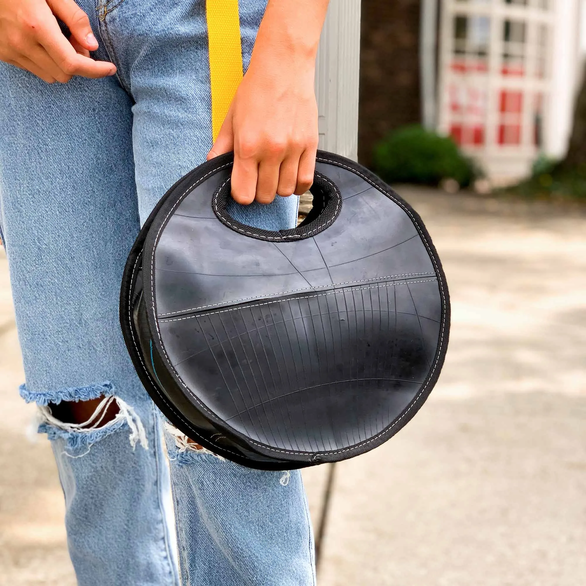 Recycled Rubber Round Handbag