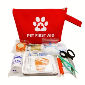 Reflective Pet Emergency Travel Kit - Waterproof First Aid for Dogs & Cats