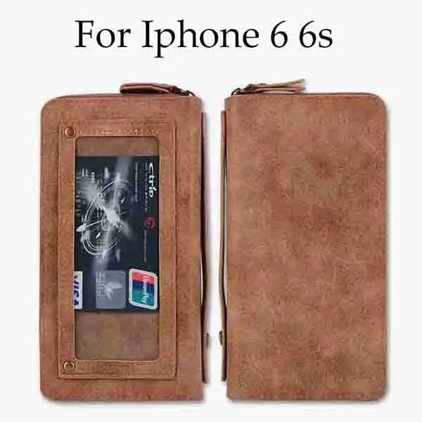 Retro Leather Flip Wallet Case for iPhone 7 6 6s Plus