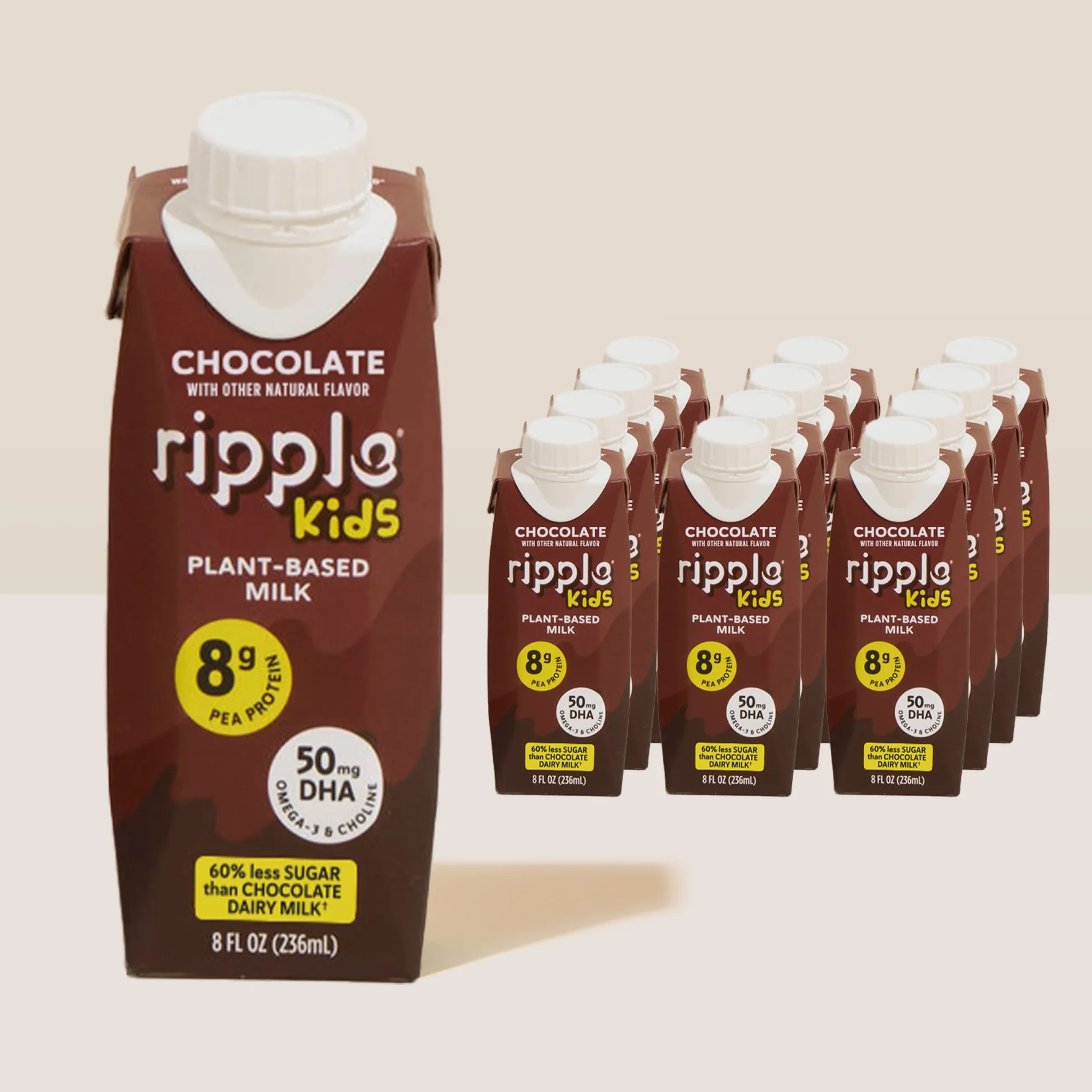 Ripple Kids On-The-Go Chocolate Milk (Four Cases of 12)